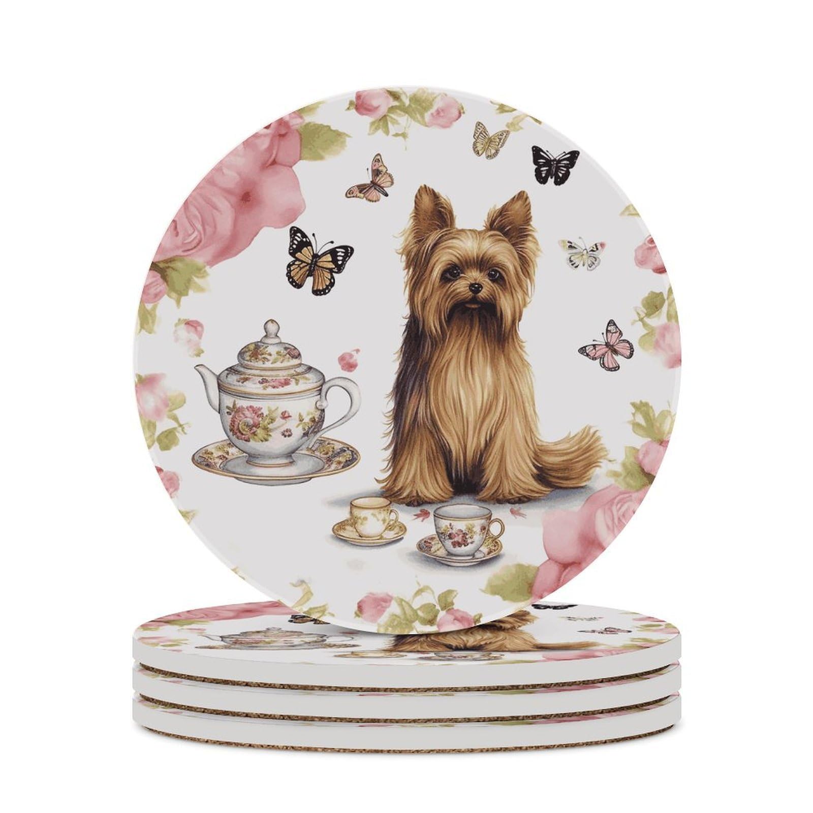 Dessous de verre absorbant en céramique anti-rayure Yorkshire Terrier
