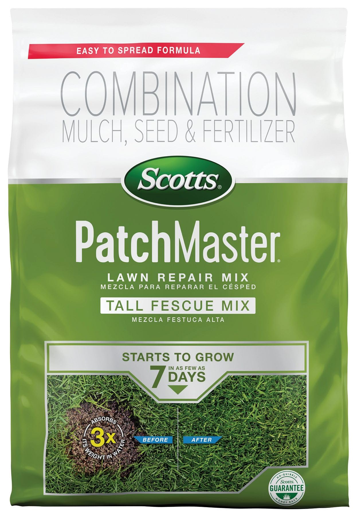 ScottsPatchMaster Lawn Repair Mix Tall Fescue Mix, Combination Grass Seed, Fertilizer, and Mulch, 10 lbs.
