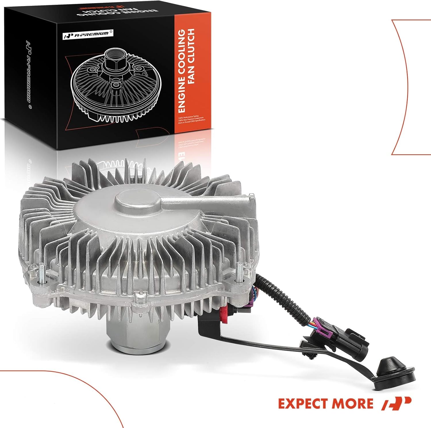 A-Premium Electronic Radiator Cooling Fan Clutch Compatible with Chevrolet Silverado 2500 HD 2017-2020, Silverado 3500 HD 2017-2019 & GMC Sierra 2500 HD 2017-2019, Sierra 3500 HD 2017-2019, 6.6L