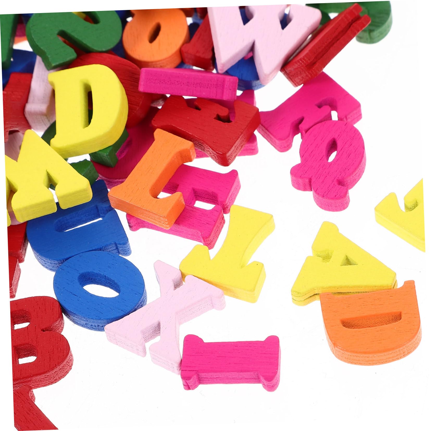 VICASKY Bright Double-Sided Wooden Alphabet Letters 200pcs Decorative Letters for Crafts Wall Hanging Dec