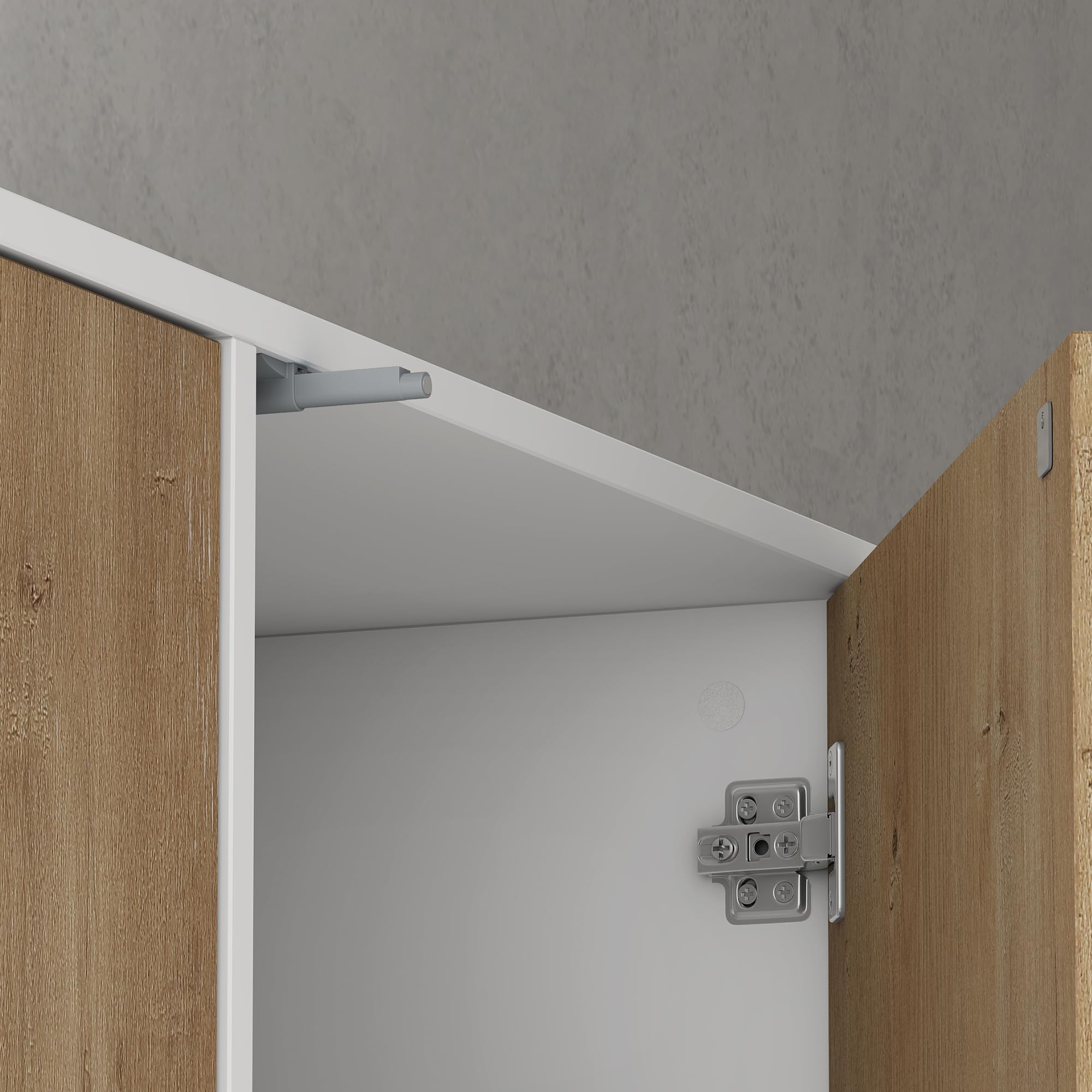 Mai & Mai Meuble de Rangement Buffet Commode Blanc Mat + Marron Clair 180cm