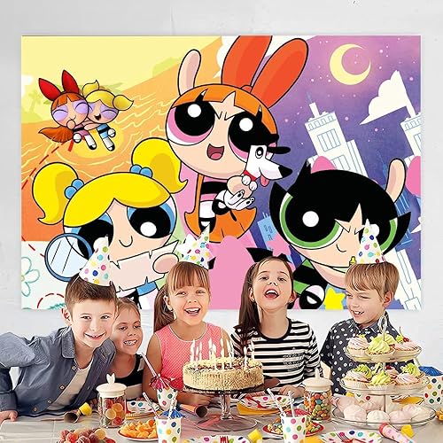 Miniatura 3 de Decoraciones de cumpleaños de caricaturas para niñas, pancarta de feliz cumpleaños de niñas de dibujos animados para niñas, suministros de fiesta de