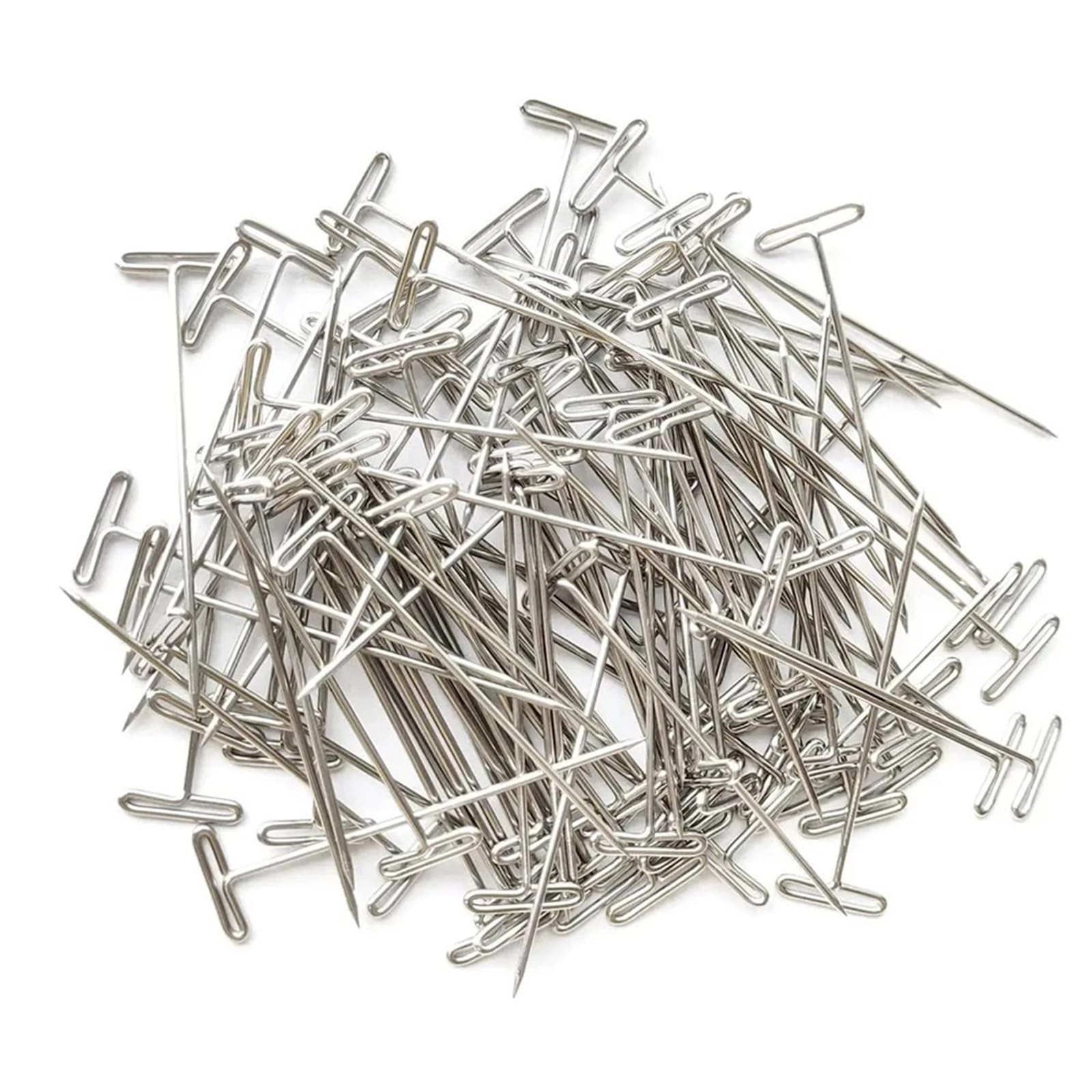 Alfileres En T Juego de Agujas for Hacer Peluca Curvada en T, 75 Piezas, con Estuche Almacenamiento for Cabello Seguro(50pcs-51mmT Pin)