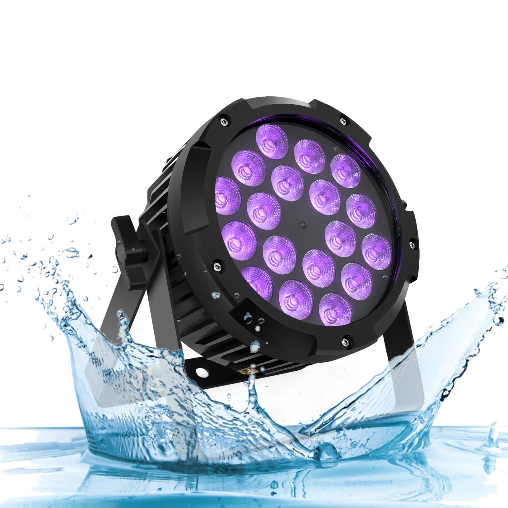 DJCLUB LED Stage Lights IP67 Waterproof Par Light 18x18W RGBWA UV Colors Uplights 6In1 LED Light DMX Control DJ Equipment Disco Lighting for Party, Club, Bar, Wedding, Halloween Decorations