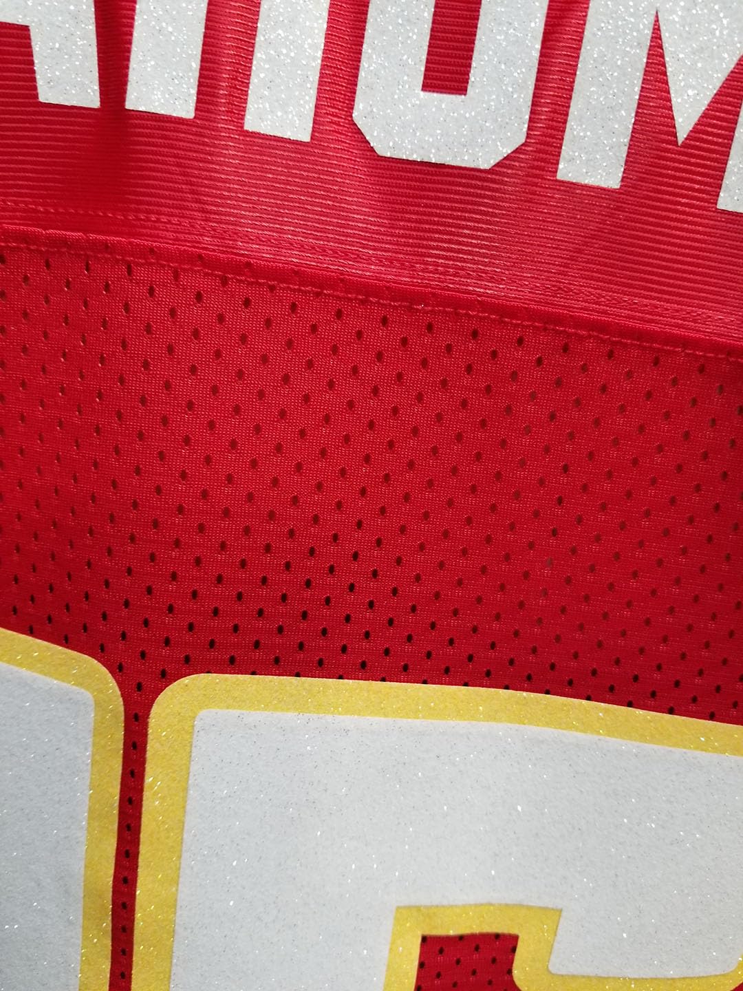 Custom Glitterflake MAHOMES Womens Red Jersey Size 3XL, Patrick