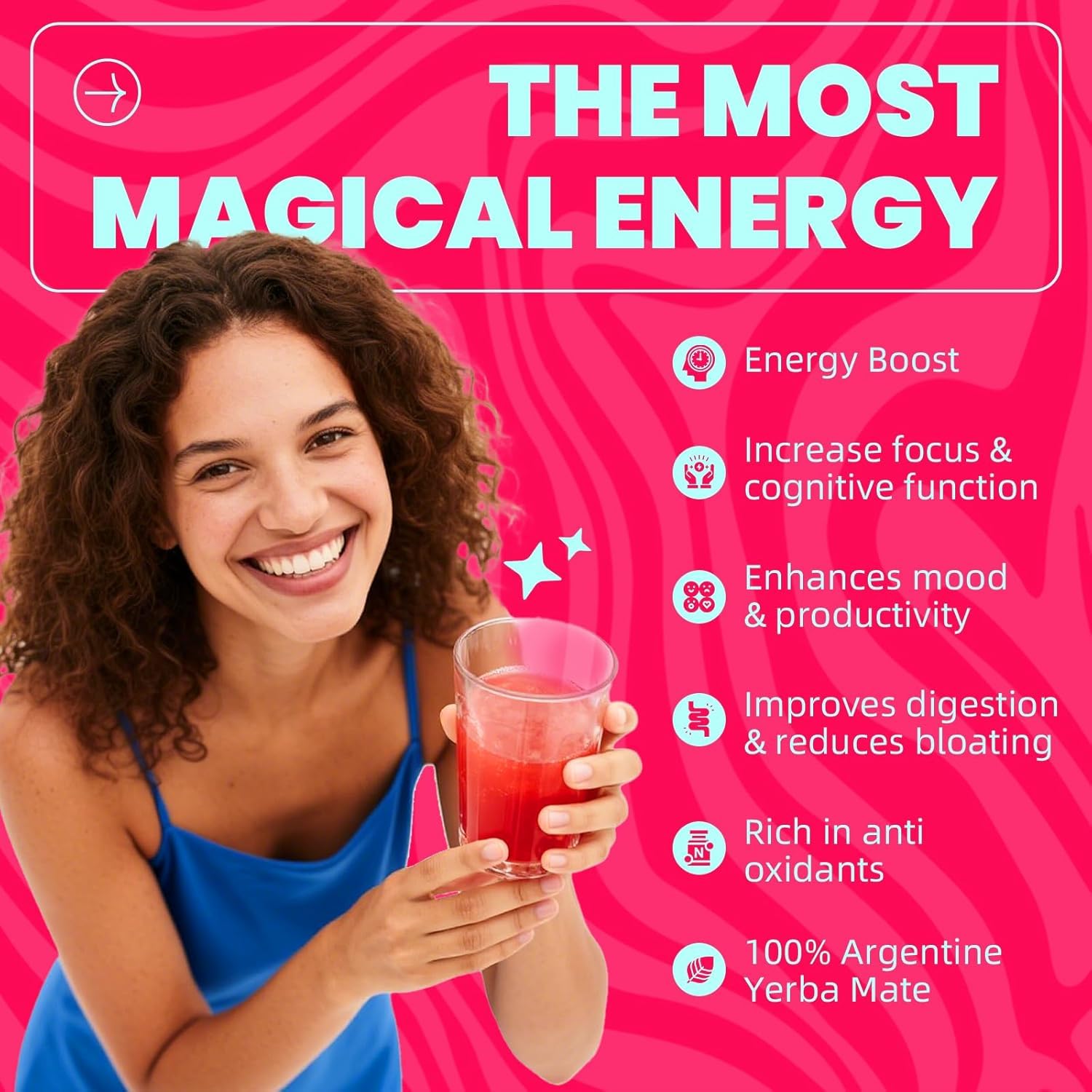 Super Yerba, Yerba Mate Instant Tea Powder –Raspberry Lemonade Flavor, Natural Energy & Focus Boost-30 Servings (2)