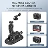 Soporte de ventosa para auto de 3x6 pulgadas SMALLRIG para cámaras de acción - 5842 | Ventosa con bloqueo de bomba manual, brazo mágico de doble rótula, soporte para parabrisas para GoPro 13/12, para DJI Action 6/5 Pro, para Insta360 3