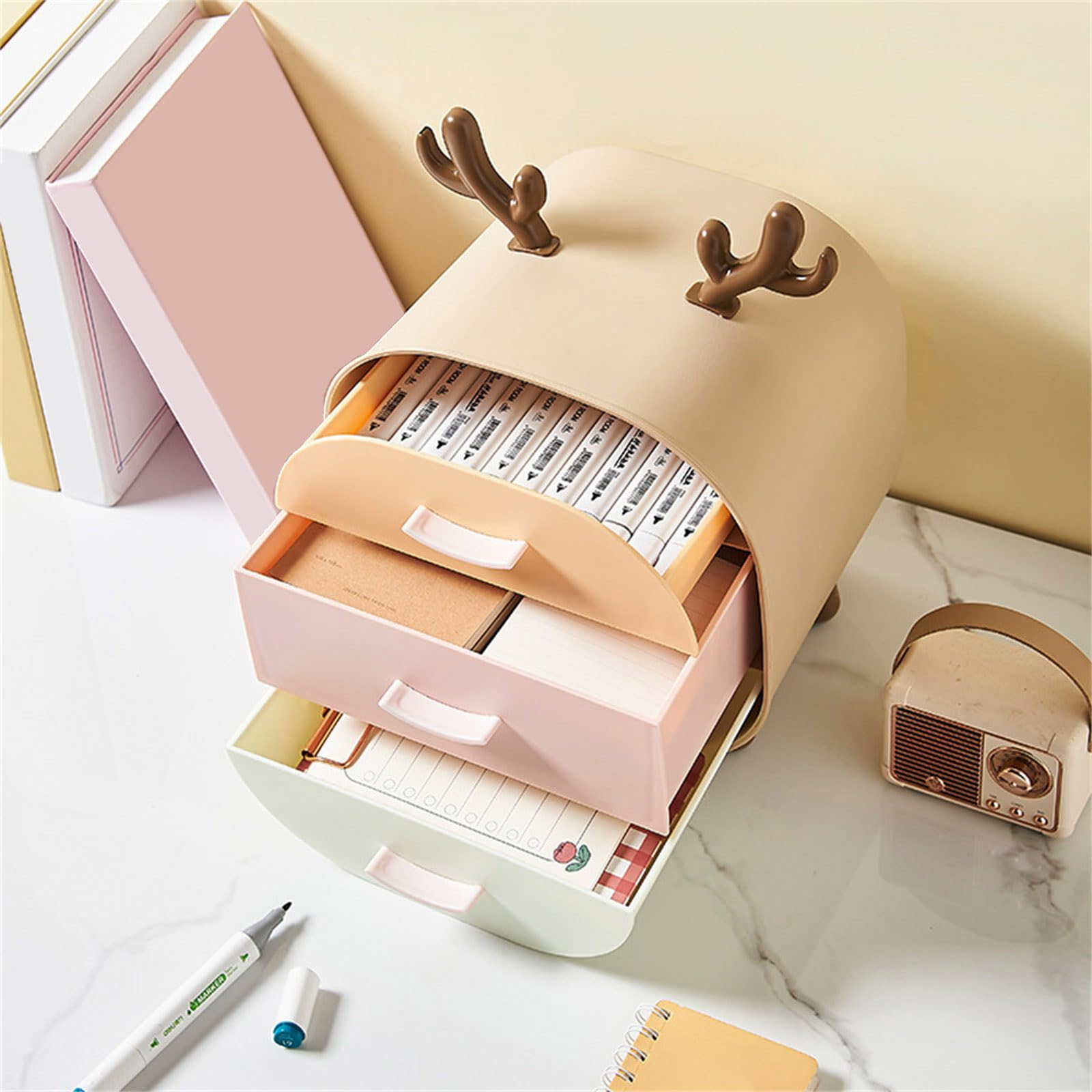Scatola portaoggetti da scrivania organizer per trucchi con scomparti multipli leggera per accessori da scrivania da ufficio Multi Divisione Hold Box