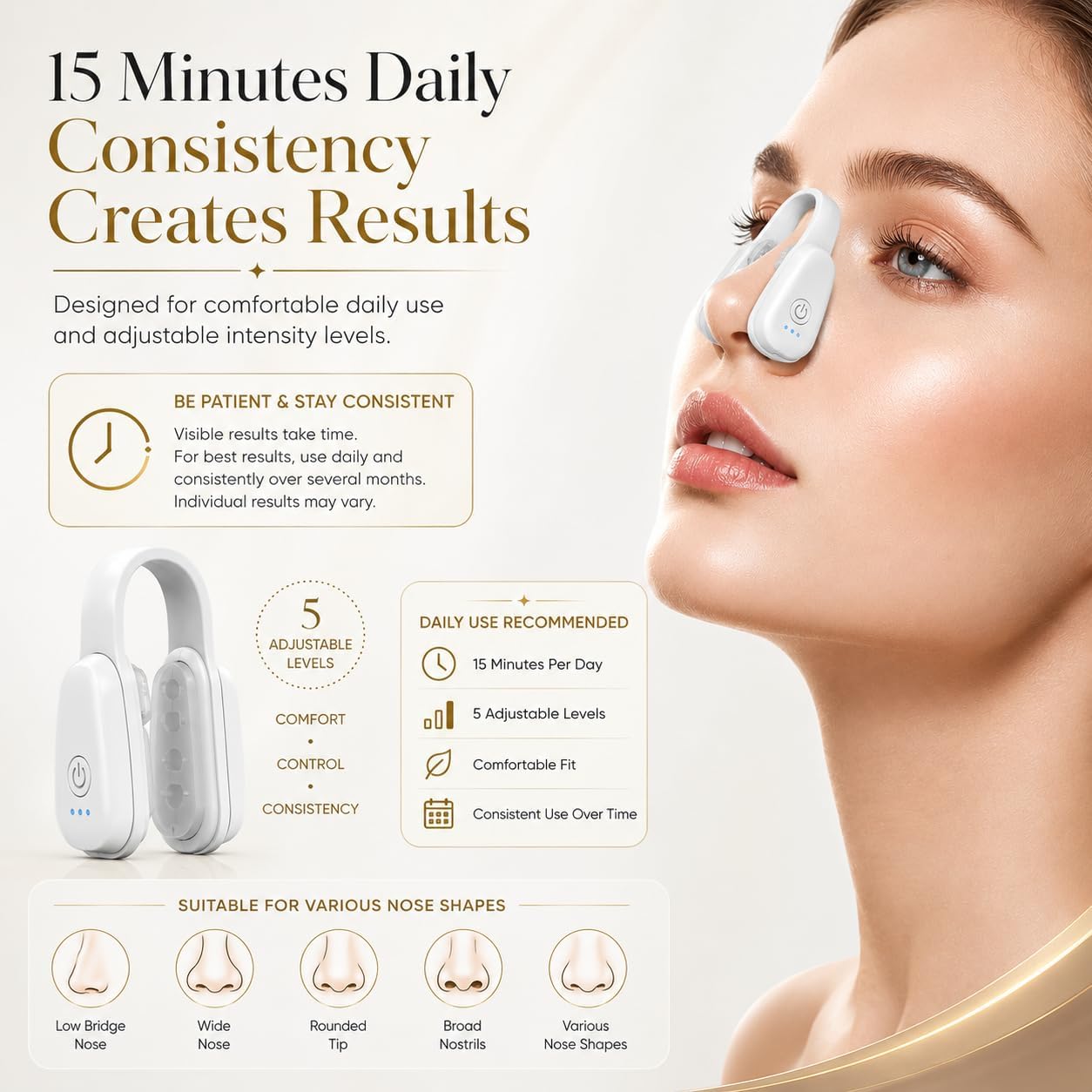 Nose Shaper Up Lifting Clip Slender Device Pain-Free Nose Bridge Straightener Corrector Device, Slimmer for Wide Noses|Shaper & Slimmer for Women | Korean Skin Care |(Pink)