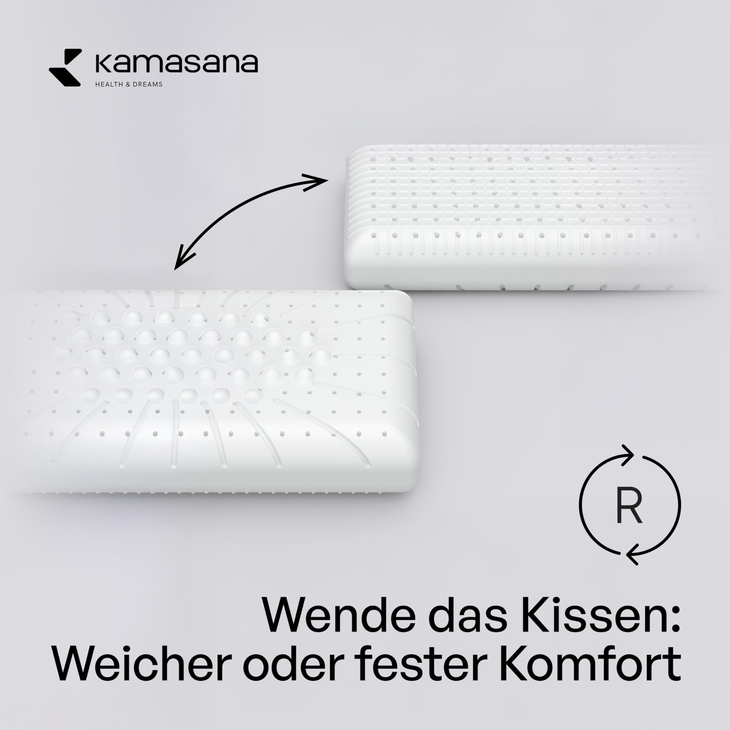 Hohes Memory Foam Seitenschläferkissen 40 x 80 x 16 cm – Orthopädisches Nackenstützkissen – Ergonomisches Kopfkissen mit weicher und Fester Seite