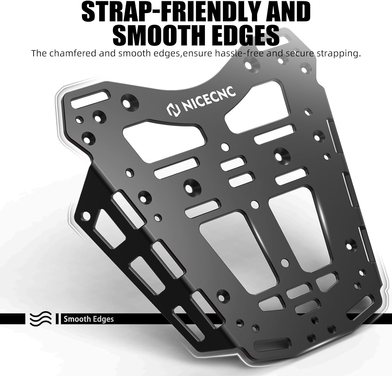 NICECNC Aluminum Motorcycle Rear Luggage Rack Compatible with Husqvana 901 Norden 2022 2023 2024, CNC Laser Cutting, 901 Norden Accessories, Black