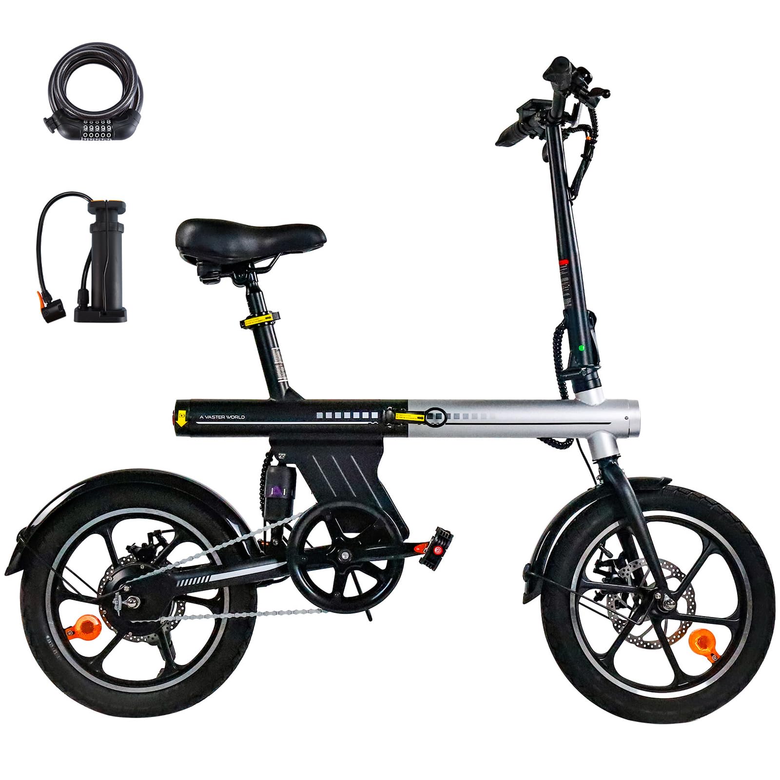 Bici Elettrica Pieghevole, 16“ Bici Elettrica da 250W Motore | 36V12.8Ah Autonomia di 75-85 KM, 25KM/H E-Bike per Adulti E Adolescente, Carga 120kg, Pendolarismo Quotidiano