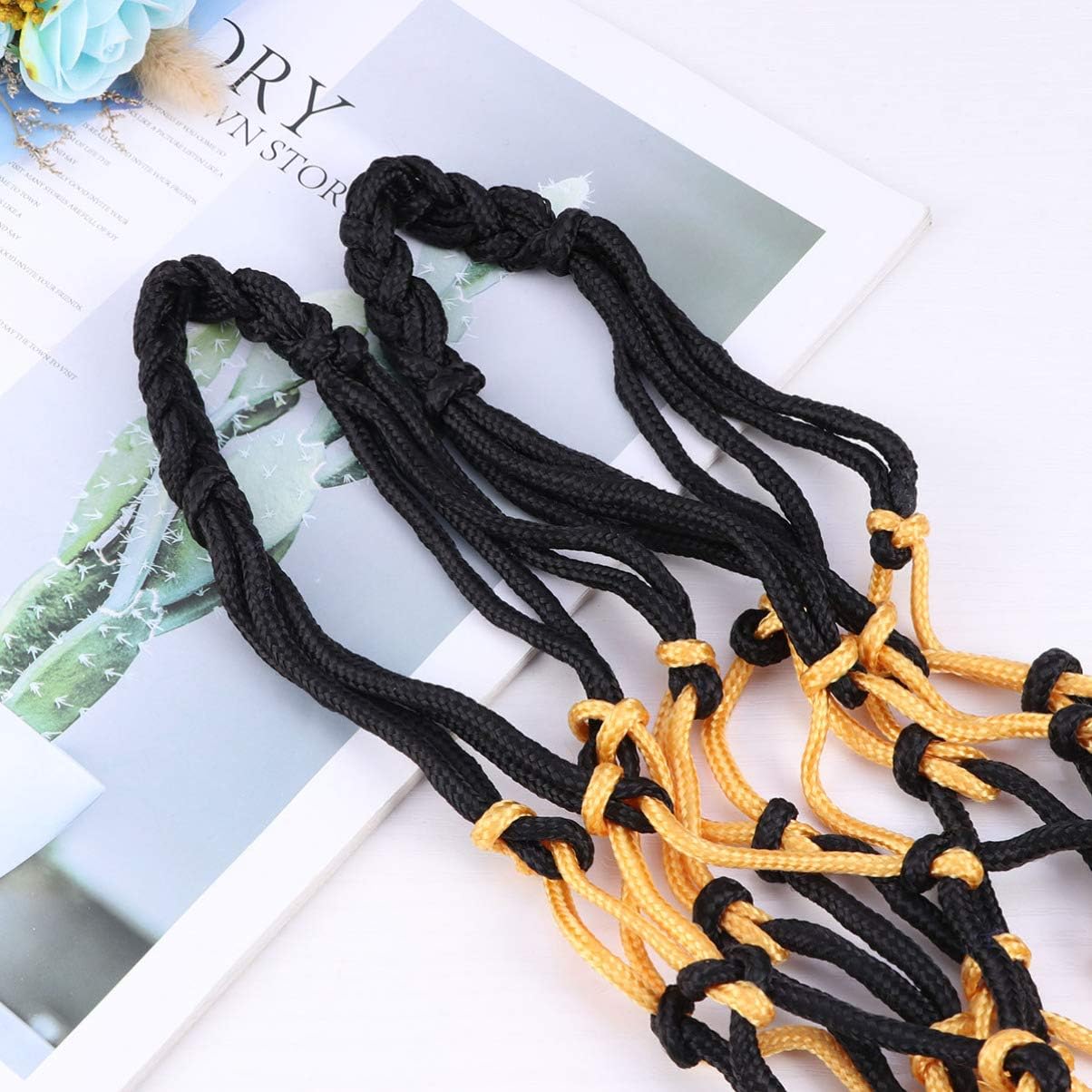 Outanaya 5pcs Heavy Duty Drawstring Mesh Net Bag for Equipment Basketball Sports Storage Organizer