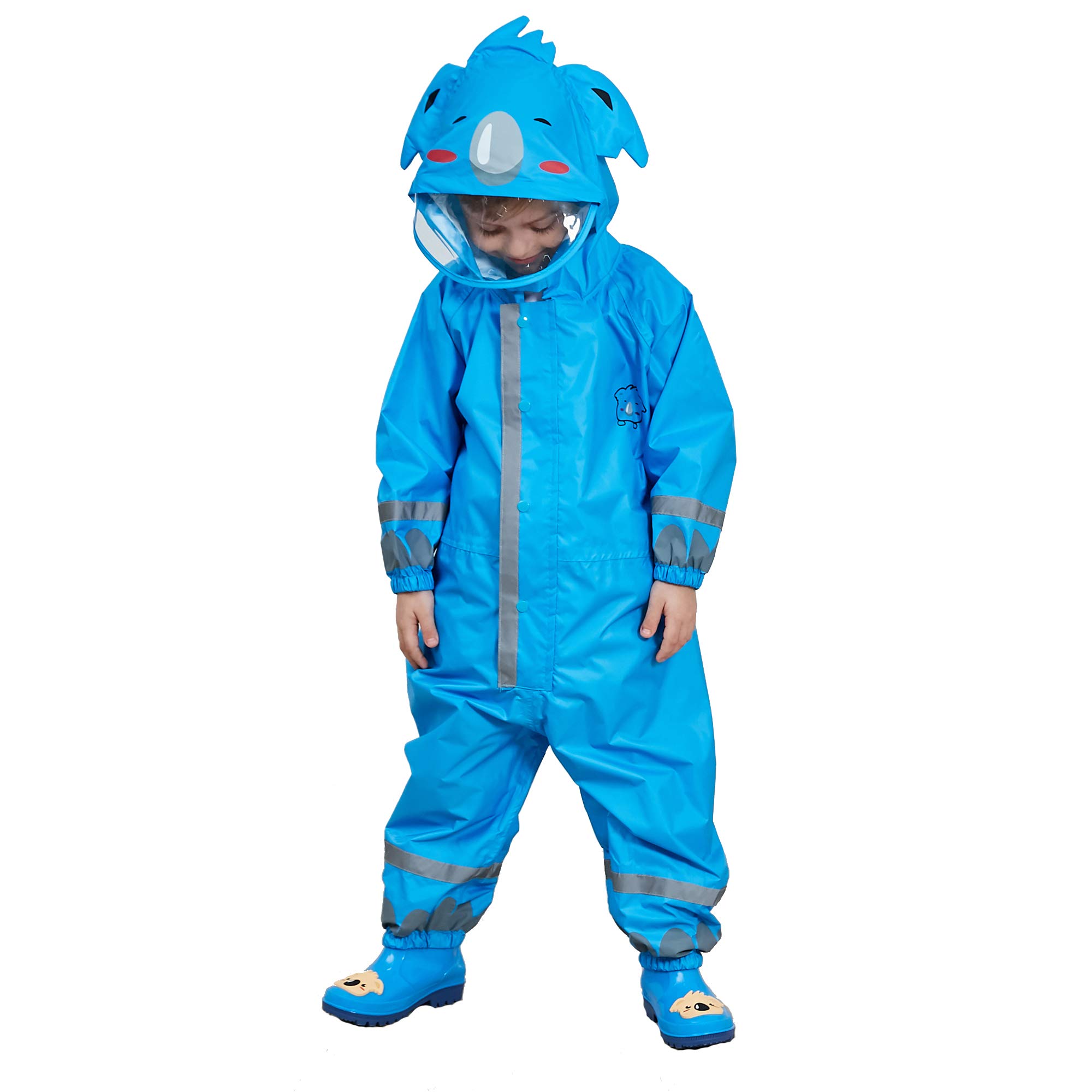 JinBei Imperméable Enfant Garcon Fille Avec Capuche Velo Complet Animal Combinaison Sport Manteaux Protection Poncho Pantalon Respirant Randonnée Pluie Unisexe 3-10 Ans