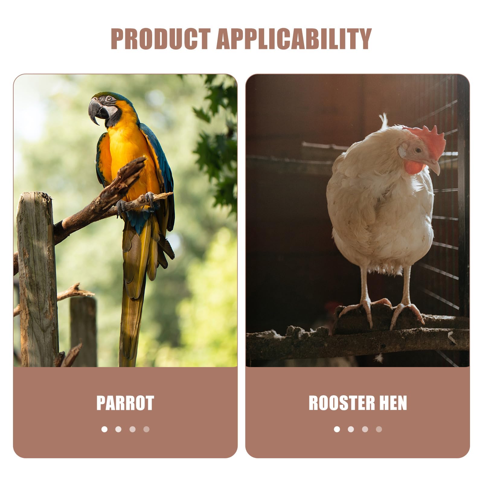 Cabilock Barra de Madera para Descansar y Jugar para Aves y Gallinas, Soporte Natural de Madera Xilófono, Accesorio para Jaulas y Suministros para Mascotas en Casa