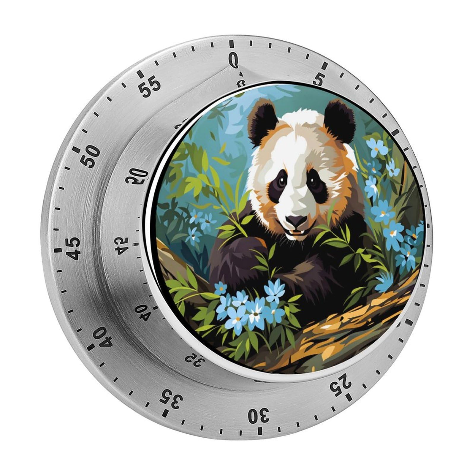 Panda 60 Minute Wind Up Timer,Visual Mechanical Magnetic Timer with Loud Alarm for Kitchen