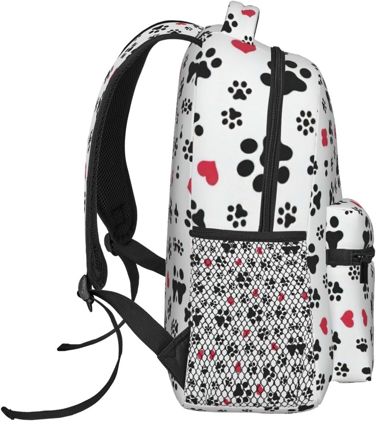Love Cat Paw Heart Puppy Foot Print Print Travel Canvas Laptop Backpack For Women Men Aesthetic Backpack Casual Daypack