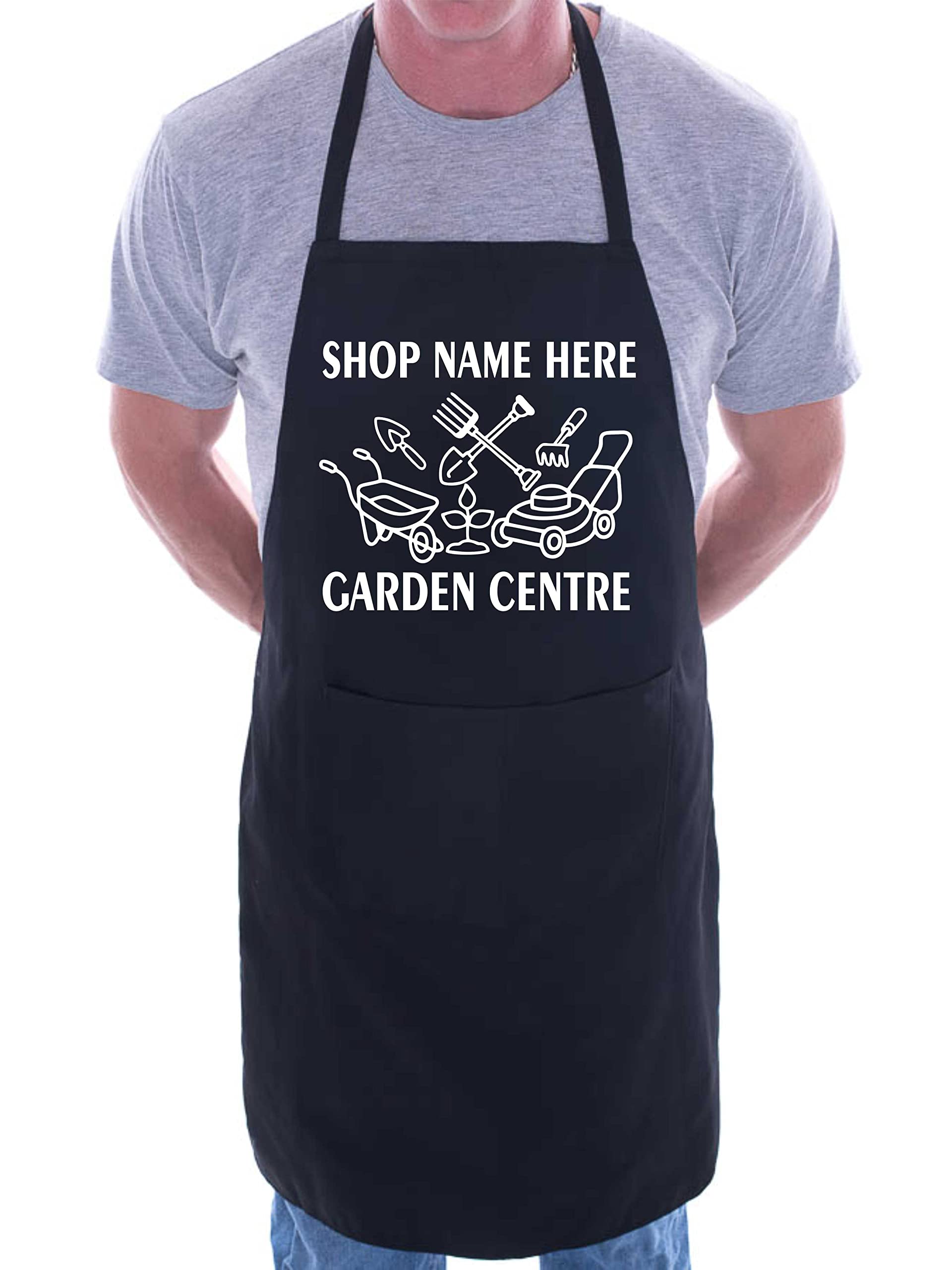 Print4U Personalised Apron Garden Centre Gardeners Add Name Here Black