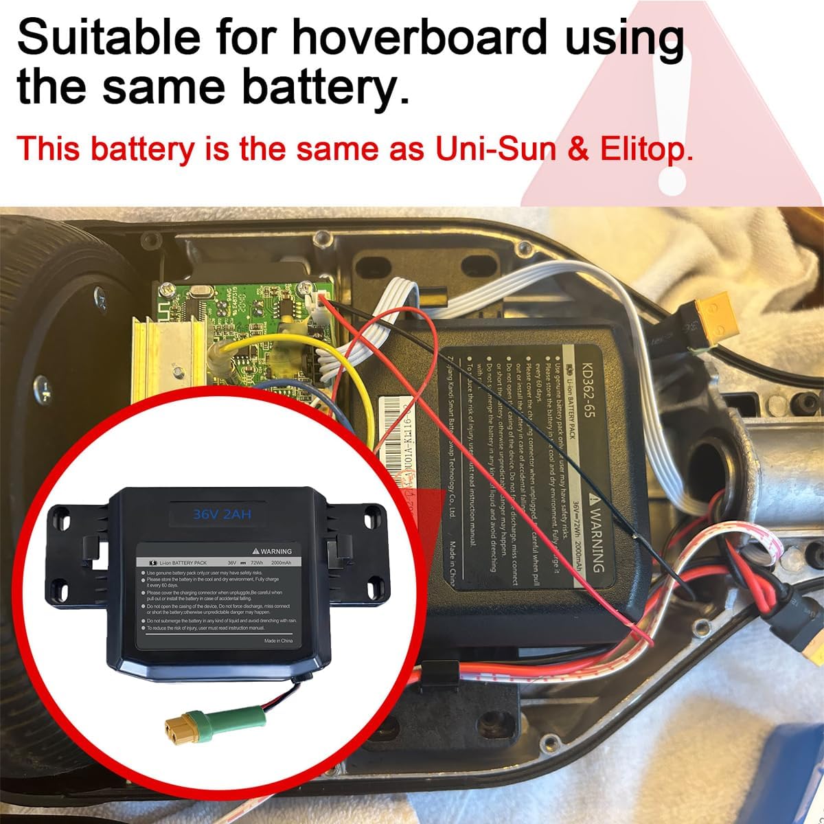 Li -ion -26v 2Ah Hoverboard battery, compatible with Jetson Hoverboard batteries - high -performance capacity with case for the 72Wh, 6.5 x 3.2 x 1.8 -inch power battery pack 7 712pcfaa+6L. AC SL1200