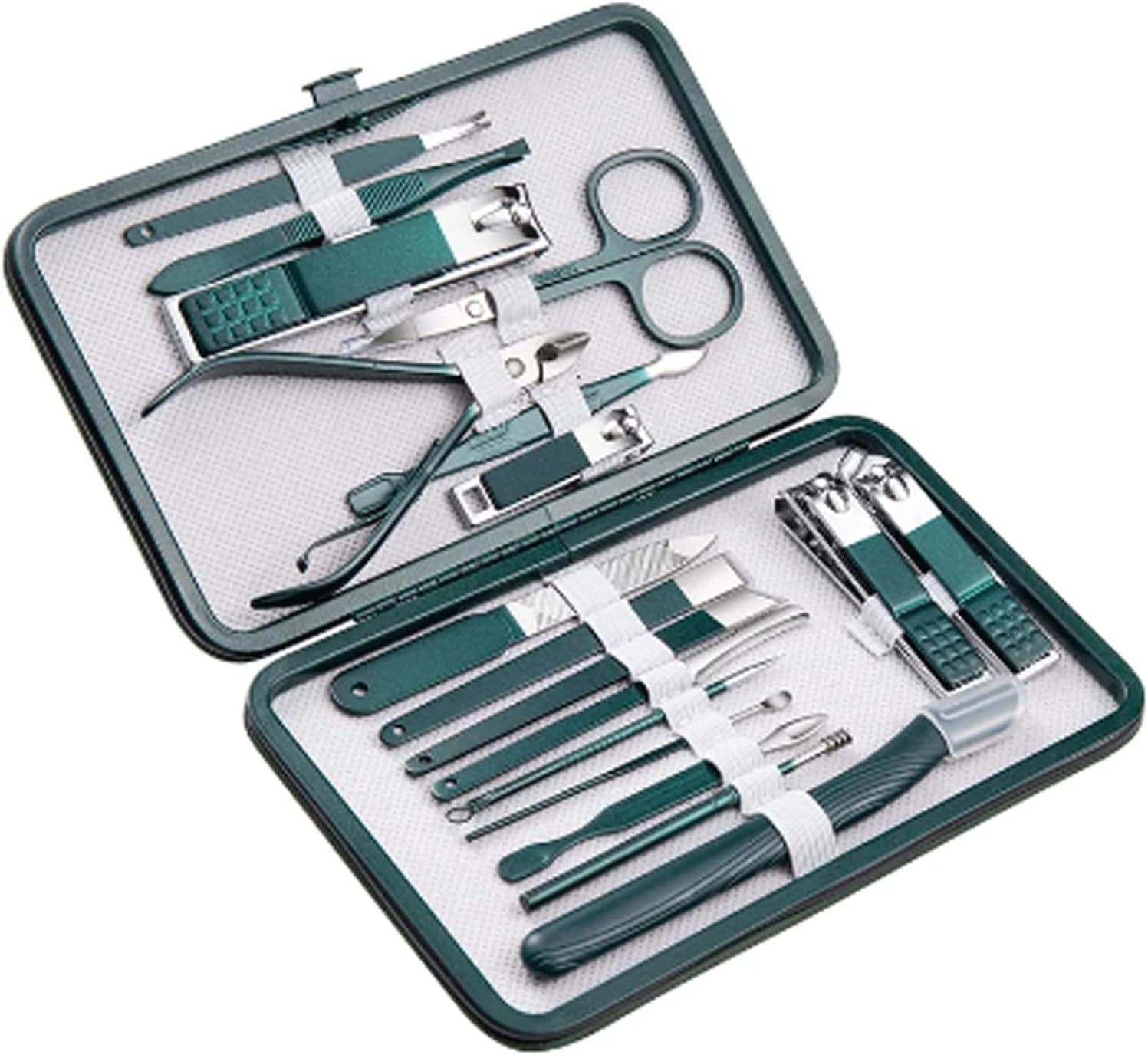 7/10/12/18Pcs Stainless Steel Nail Scissors Manicure Cutters Dark Green Cuticle Nipper Pedicure Care Tool for Home Use