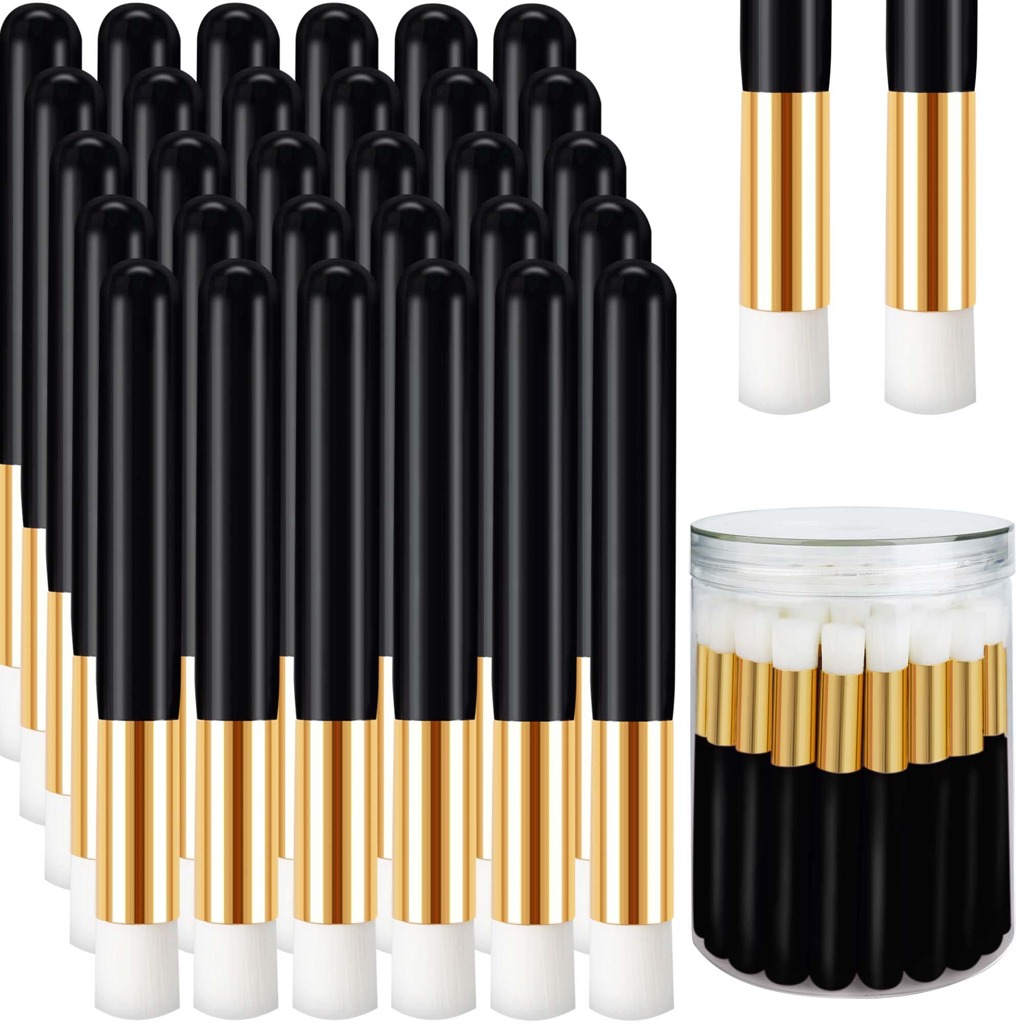 30 PCS Lash Shampoo Cleansing Brush for Eyelash Extension Super Soft Facial Cleaning Brush Use For Eye Bath Wash Kit By Camillash(30 PCS Black）