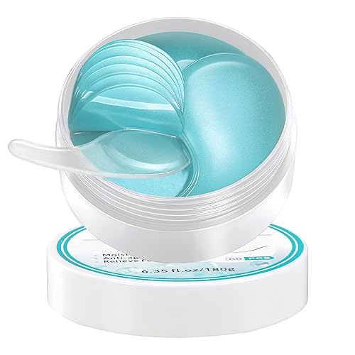 DELISOUL Parches de colágeno para debajo de los ojos, máscara de ojos de ácido hialurónico, almohadilla debajo de los ojos para ojeras e hinchazón,