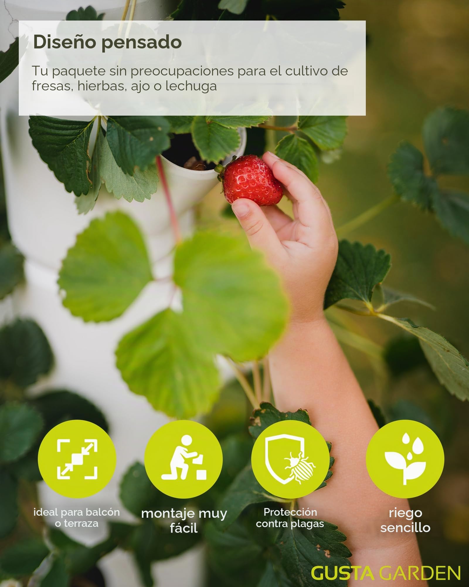 Sissi - Maceta/maceta/torre/bancal para fresas - para balcón, jardín y terraza - Plantar fresas y hierbas