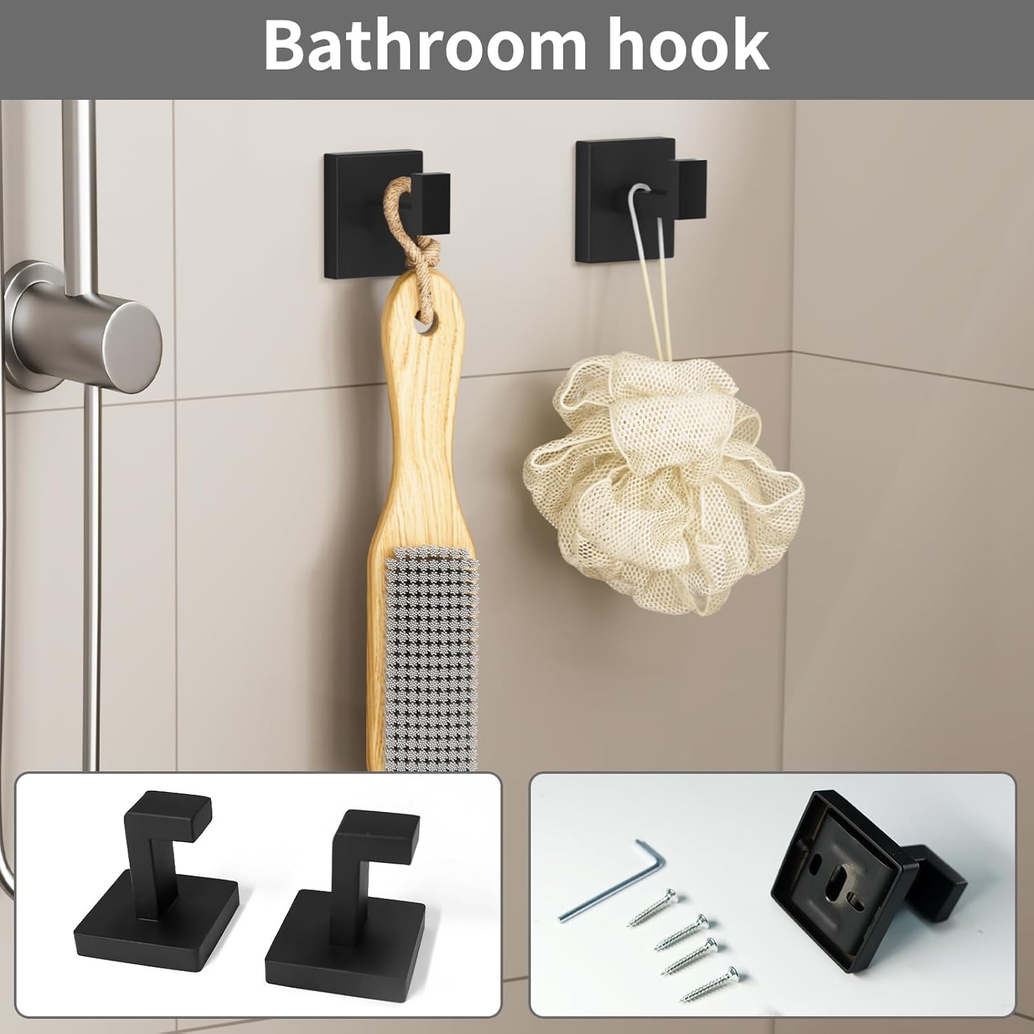 Matte Black Stainless Steel 5-Piece Bathroom Hardware Set