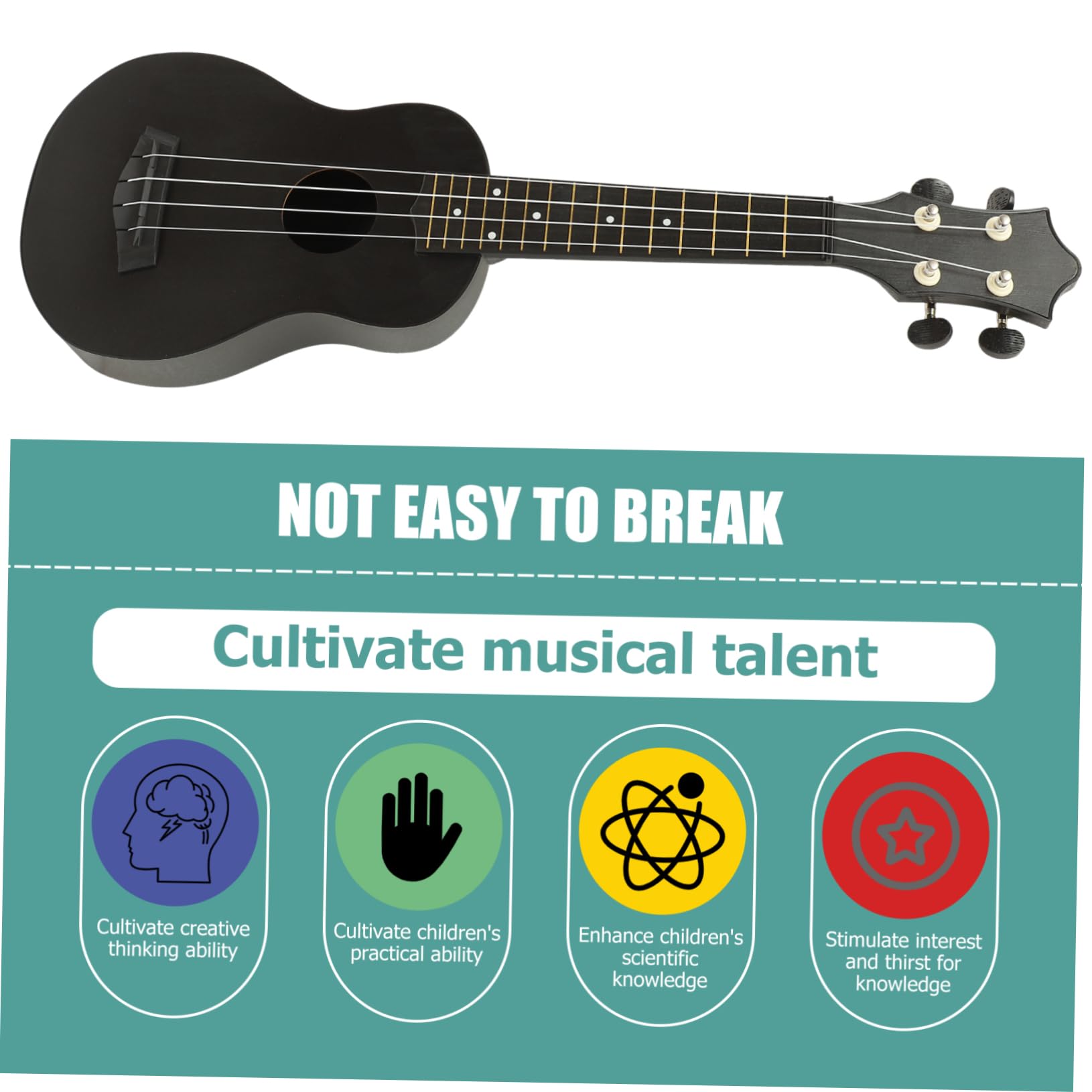 Ukulele Soprano Chitarra Acustica Legno Per Principianti Ragazzo Ragazza Adulti Musica Strumento