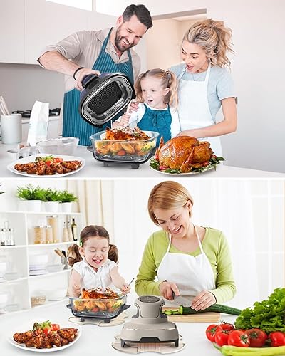 Miniatura 7 de 2 PCS Salvamanteles de Silicona para Freidora de Aire y Protector contra Salpicaduras para Ninja Crispi, Alfombrilla Resistente al Calor para