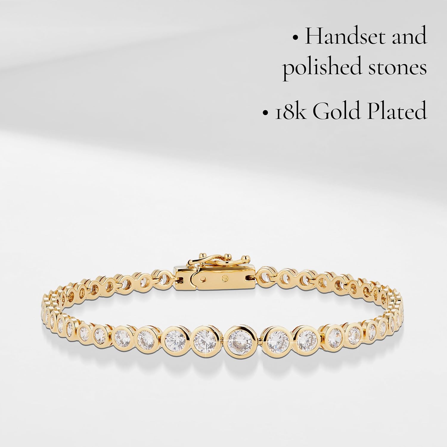 NADRI Tennis Bracelet – Gold Plated Jordan RD Tennis Bracelet with Brilliant-Cut Cubic Zirconia Stones, Tennis Bracelets For Women, Bridal Jewelry