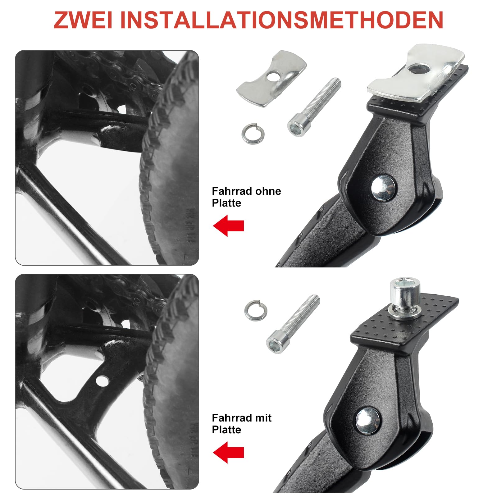Fahrradständer Mountainbike Höhenverstellbarer Fahrrad Ständer Aluminiumlegierung Rutschfester Mittelständer für E-Bike, MTB, Trekkingrad, Cityrad, Rennrad