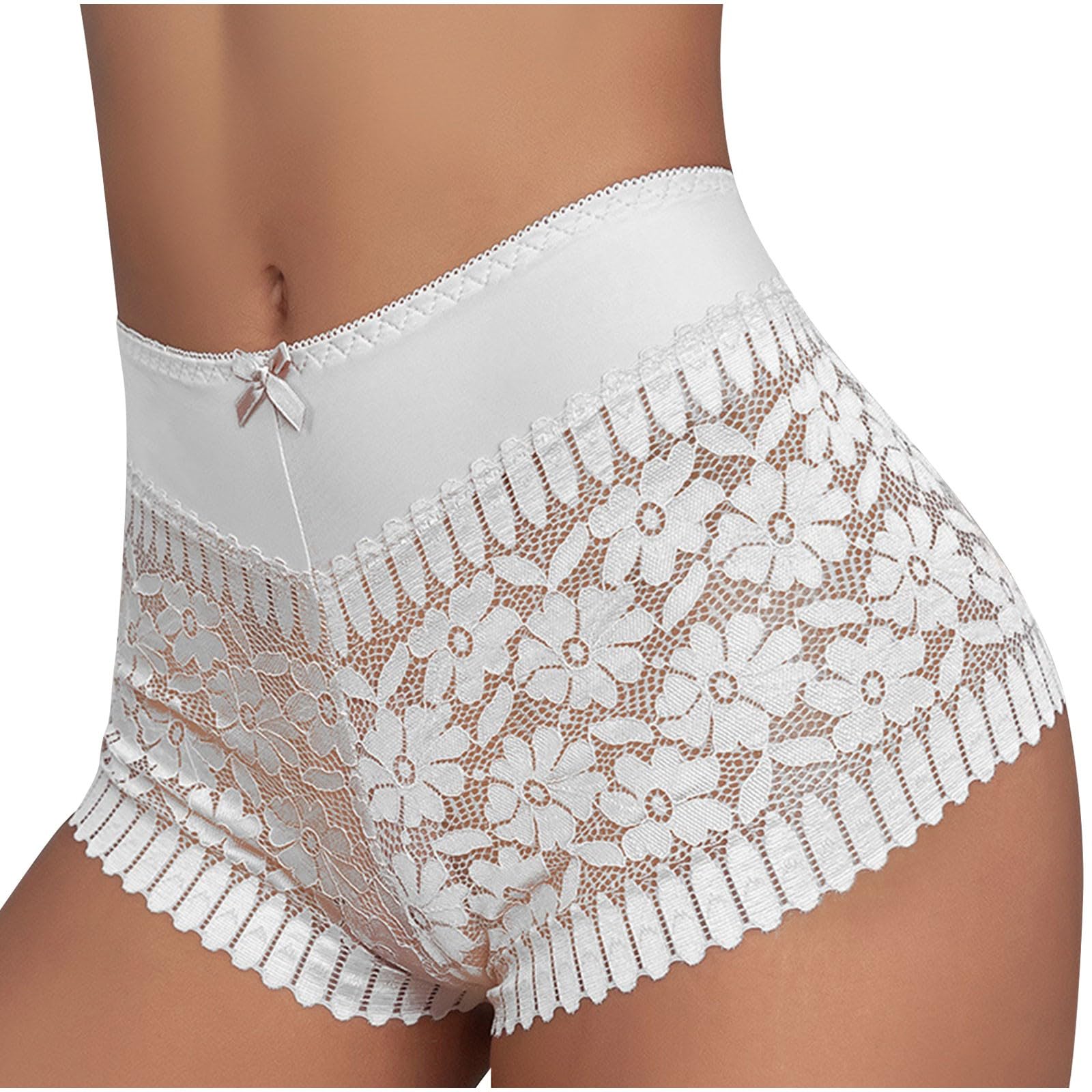 Womens Sexy Lace Boyshort Underwear high Waisted No Show Seamless Sexy Breathable Panties Bikini Briefs Ladies Cheeky Briefs
