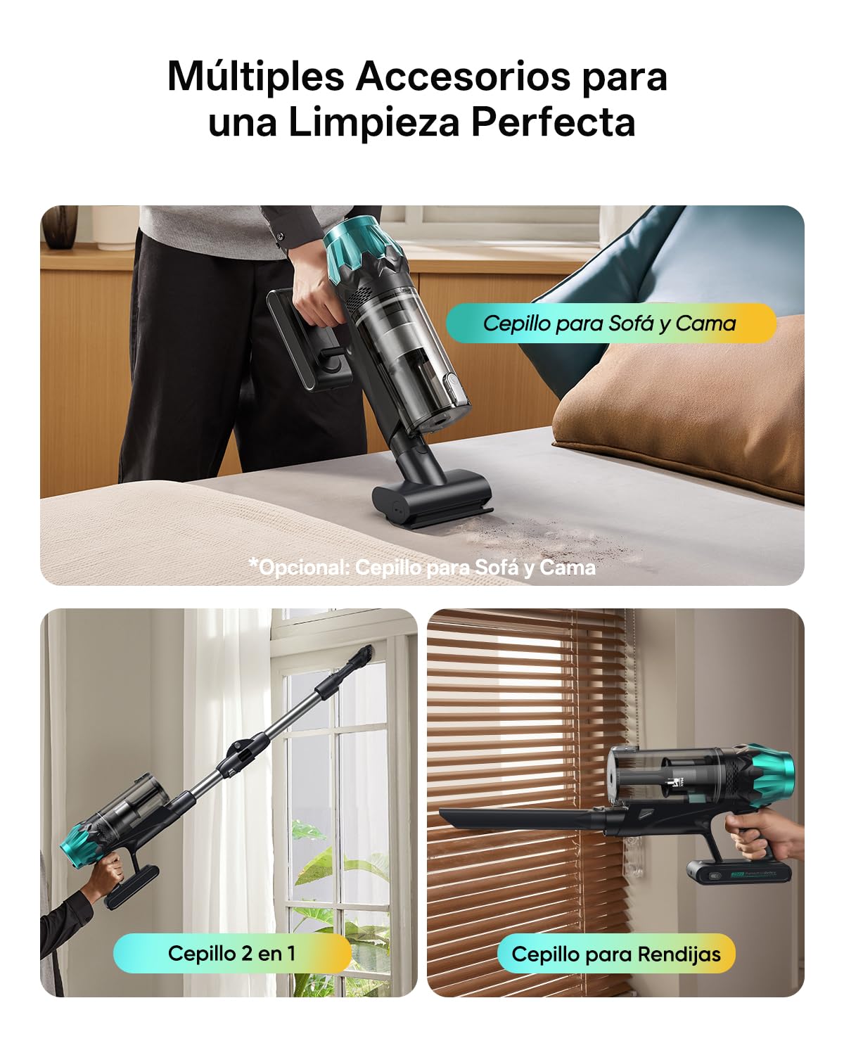 Vexilar V15Max Aspiradora sin Cable 65KPa/60 Min/1,5L, Aspiradora Inalámbrica con Fregona, Antienredos, Fácil Limpieza,Tendencias de Moda, Aspirador Escoba Vertical para Suelos/Alfombras/Pelos/Coche