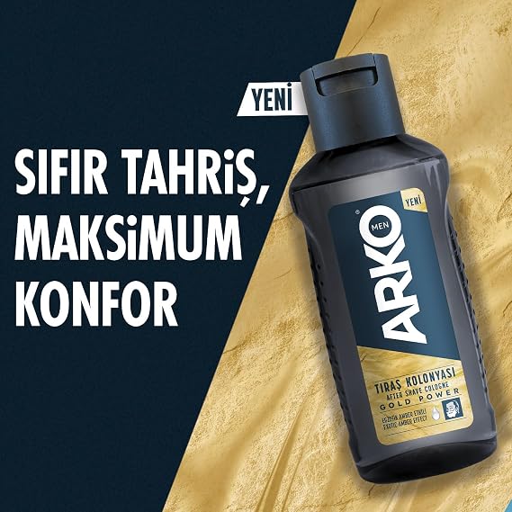 ARKO MEN Tıraş Sonrası Kolonya, Gold Power, 255 Mililitre