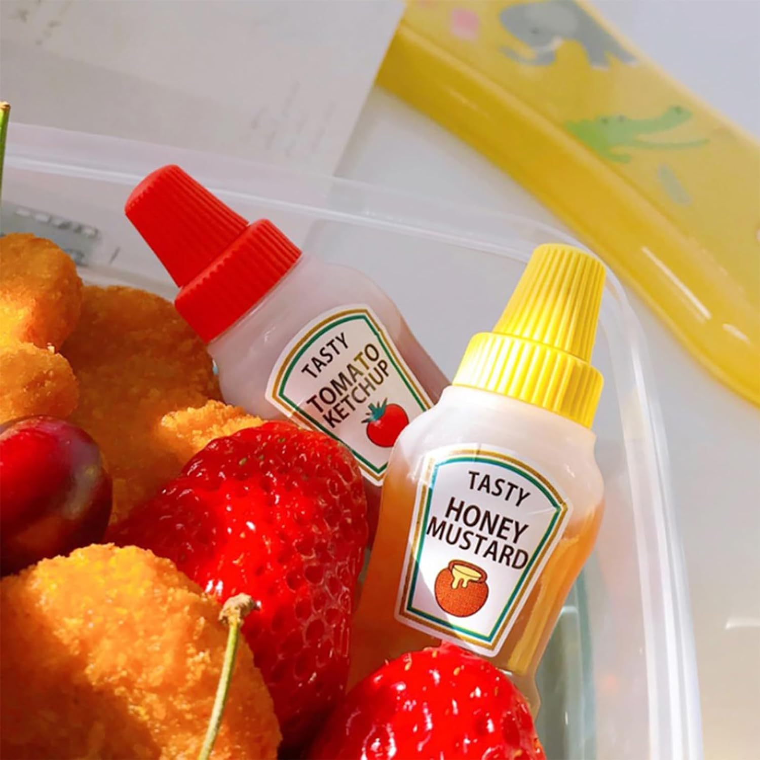 4 Stück Mini-Flaschen, Mini-Ketchup-Flasche, Maggi-Flasche, Gewürzflasche, Saucenflasche, Mini-Salzspray, scharfe Sauce, Barbecue-Sauce, Tomatensauce, Olivenöl, Mayonnaise, Sauce und
