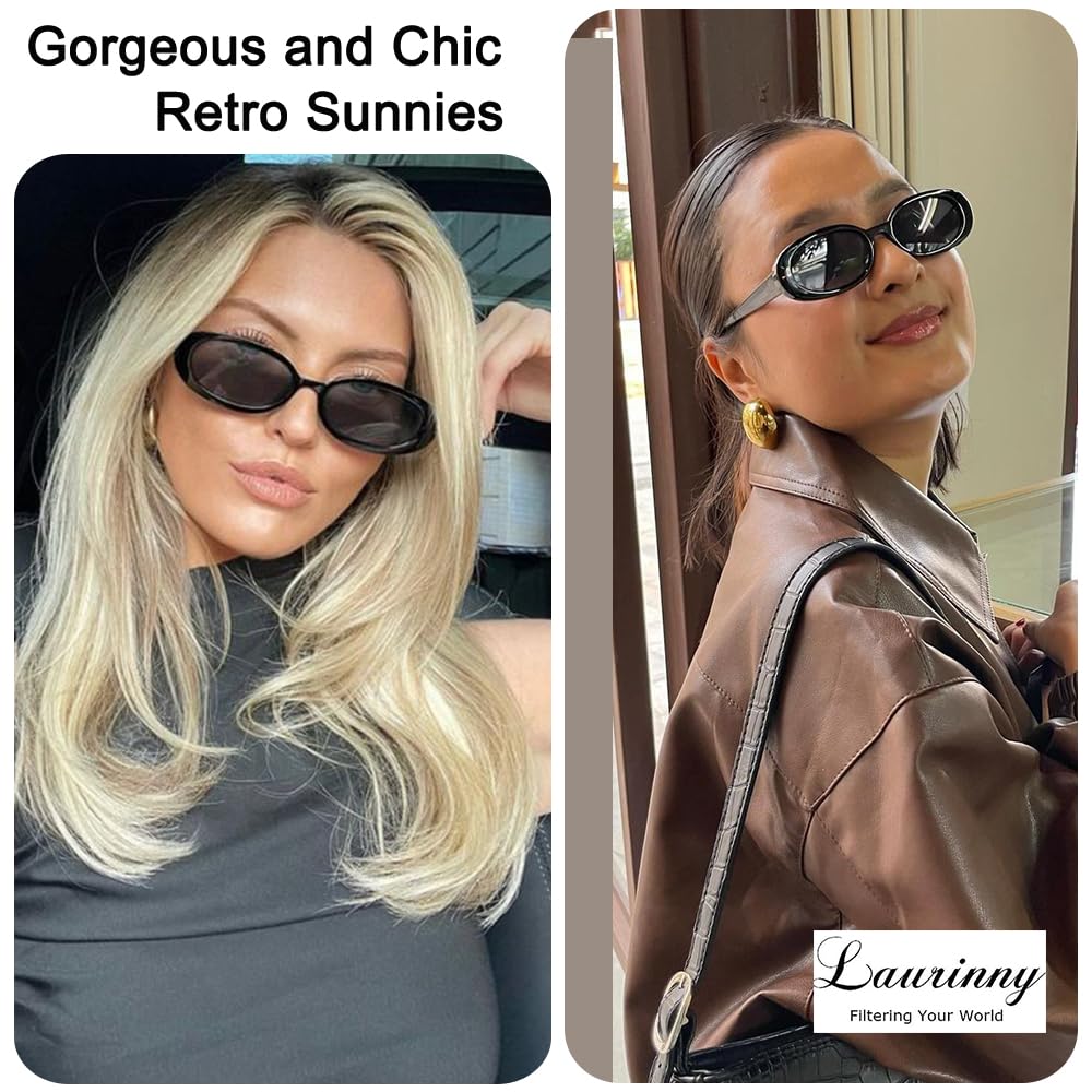 Aisswzber Retro Metal Oval Sunglasses - UV400 Protection, Lightweight Vintage Shades For Women & Men