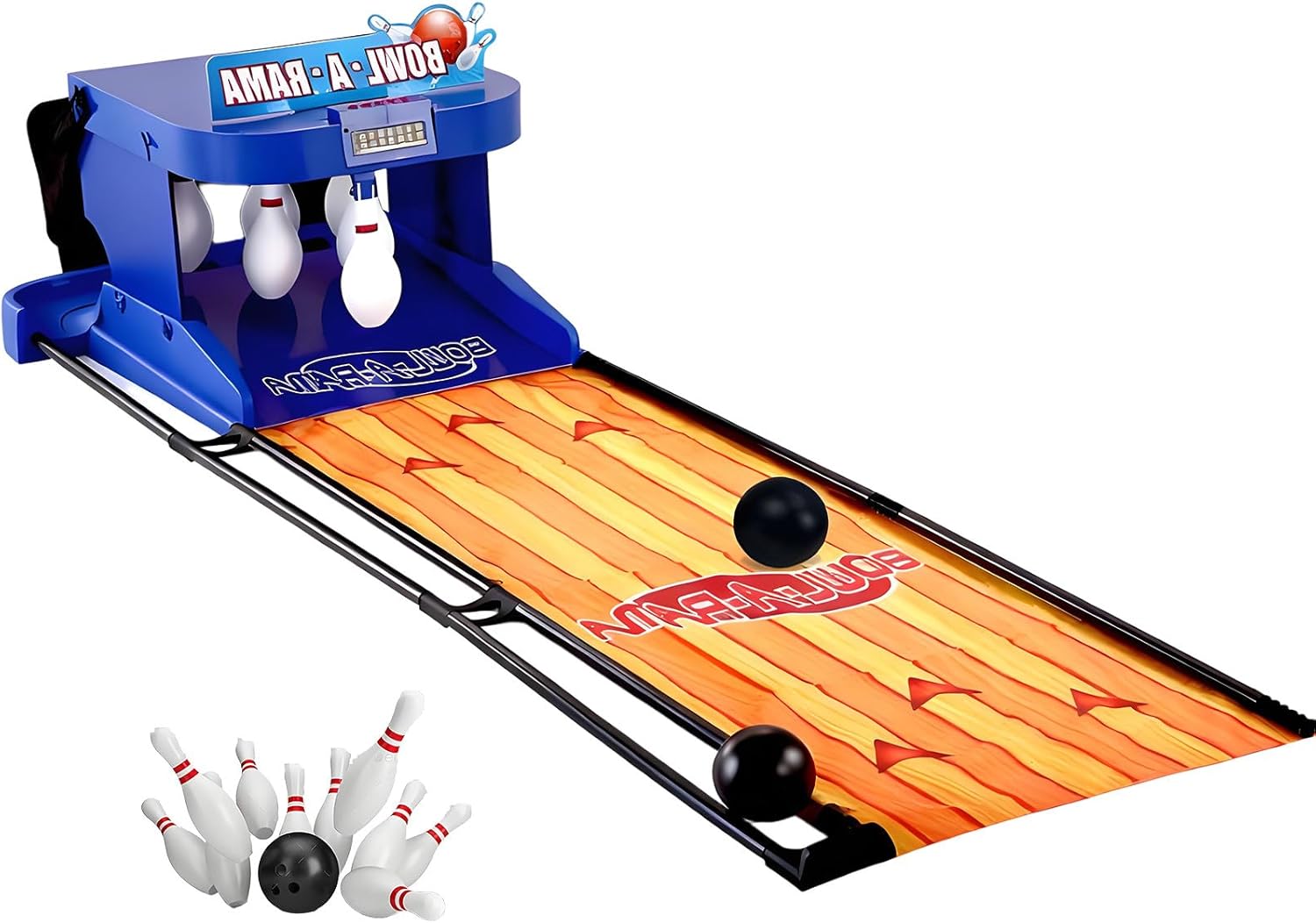 Indoor Bowling Alley Game for Kids & Adults Electronic Bowling Ball Console with Automatic Reset, LED Scoreboard & Realistic Sound Effects Electronic Family Fun Sports Game 2m/6.56ft