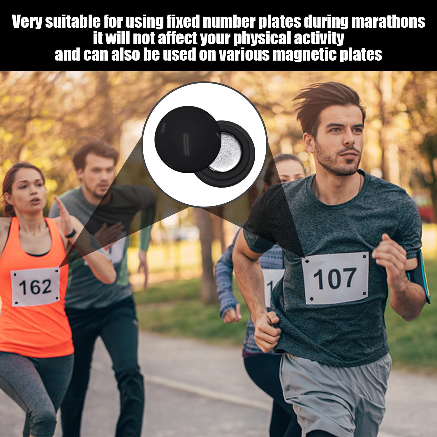 8 paar startnummermagneten, nummeraccessoires, marathon-nummermagneten, startnummergespen, bevestigingsgespen, sportnummerbevestigingsonderdelen