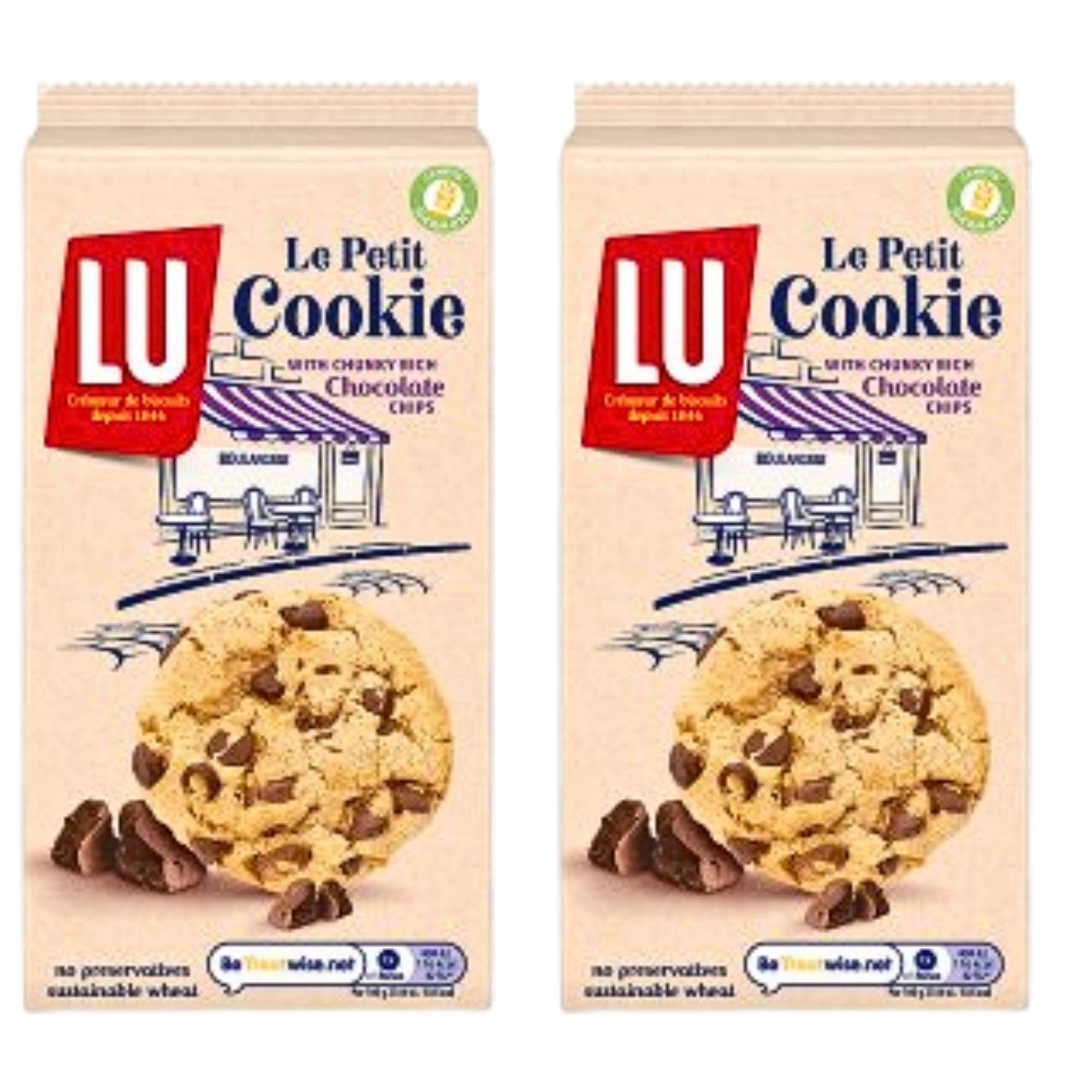 Chocolate Biscuits Snack Treat Bundle Consisting Le Petit Chocolate Chip Cookies 184g (2 Pack)