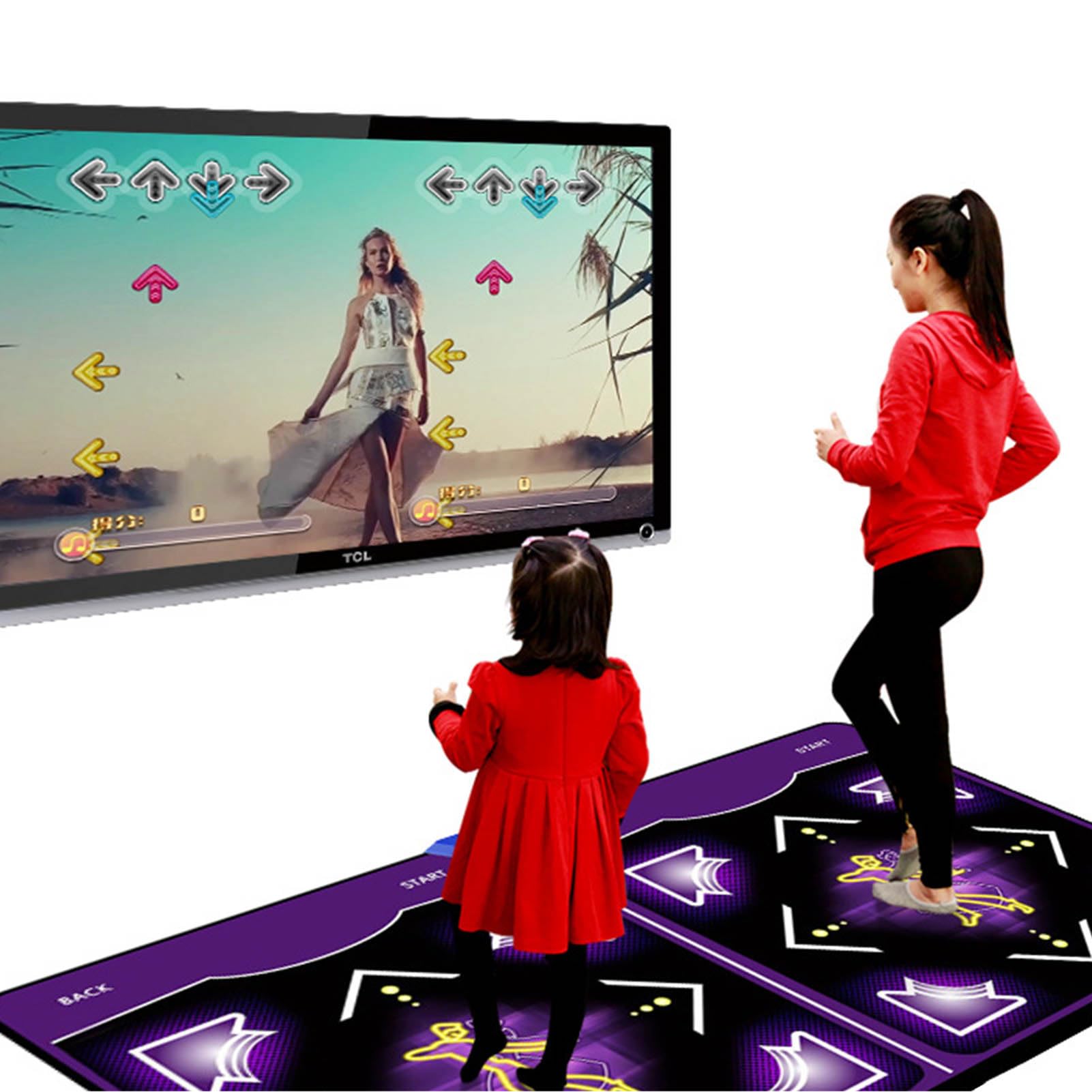 Tappetino da Ballo Wireless HD Doppio Utente Tappetino Fitness Antiscivolo Telecomando Esercizio per Bambini Adulti