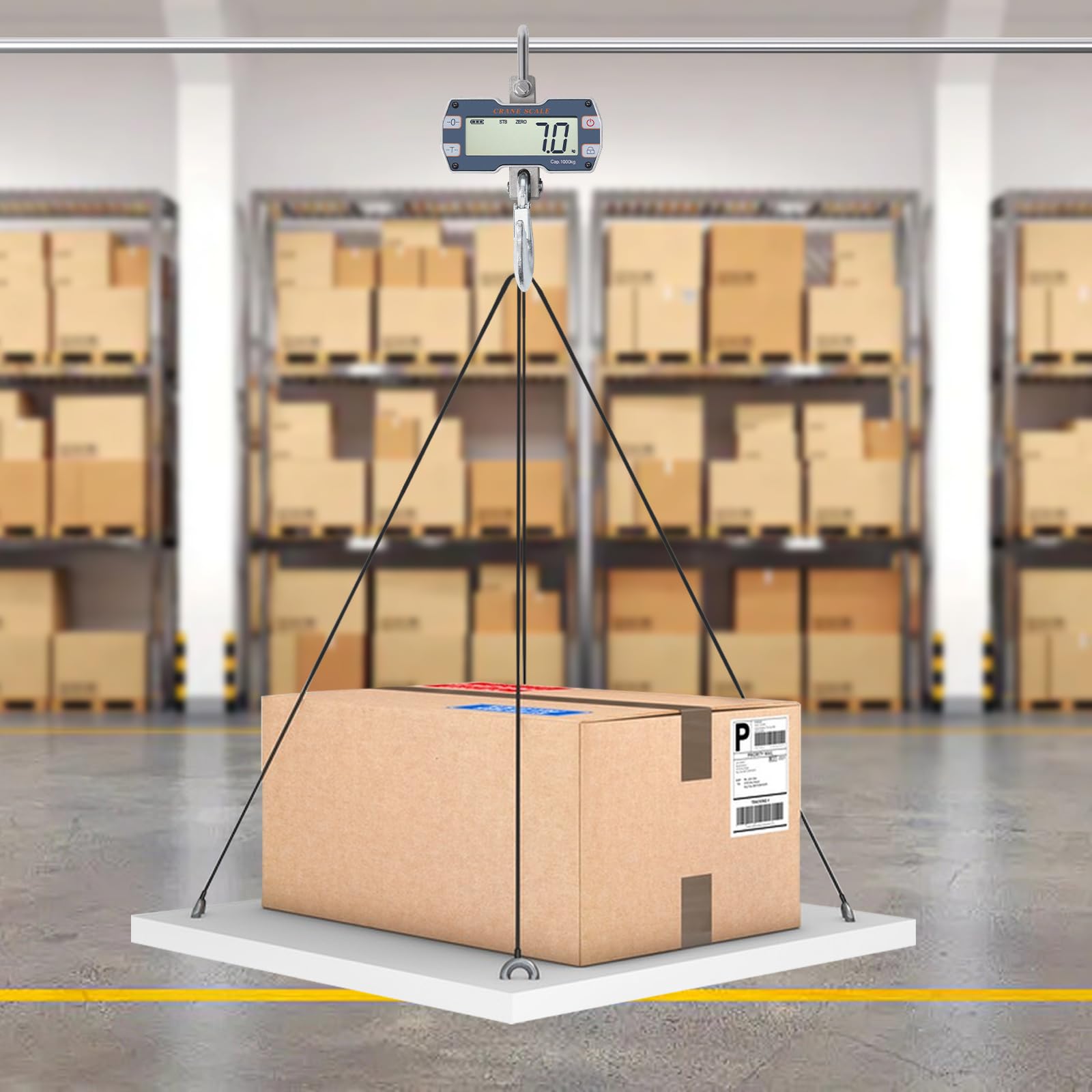 Digital Crane Scale 1000kg/2200lb,Digital Hanging Scale with Remote,Industrial Heavy Duty Crane Scale for Farm,Livestock,Construction Site,Hunting,Market,Fishing (Silver)