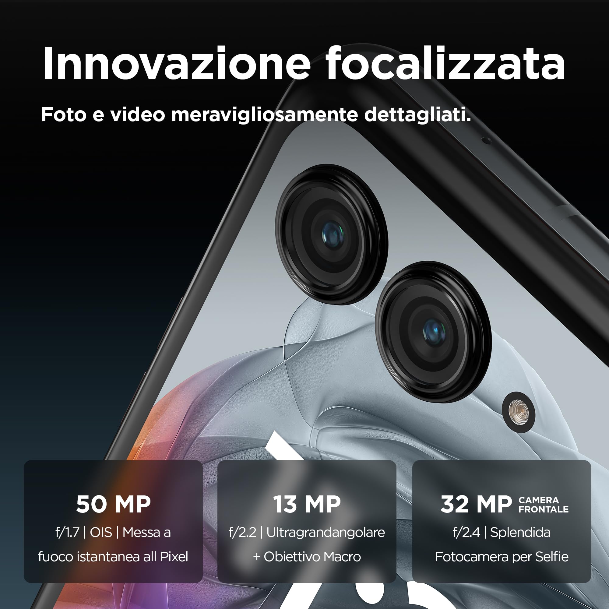 Motorola Razr 50 (8/256GB, AI, display esterno 3.63” pOLED, interno 6.9" pOLED, 50+13MP, selfie 32MP, MediaTek Dimensity 7300X, 4200mAh, ricarica 33W, wireless 15W, Dual SIM, Android 14) Koala Grey