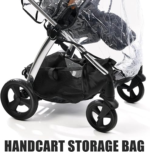 Miniatura 4 de VOSAREA Cesta de almacenamiento para cochecito de bebé, organizador de silla de bebé, bolsa de red debajo de la cesta inferior, tela Oxford, negro,