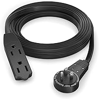 Vista 17 de Maximm Cable de extensión de enchufe plano giratorio de 360°, 0.3 m, 16 AWG, múltiple, extensión de salida, cable de conexión a tierra de 3 puntas