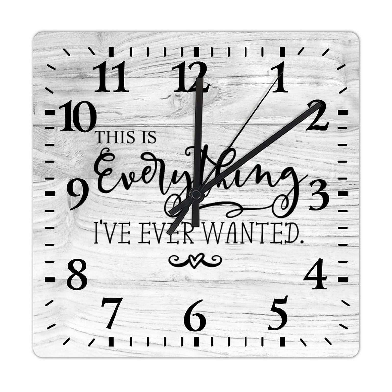 Horloge murale en bois rustique de 38 cm silencieuse pour salon et cuisine