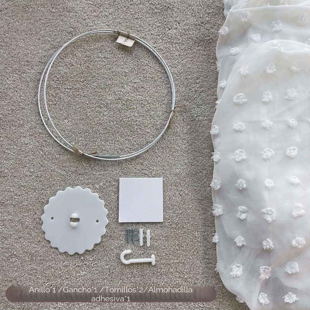 Wonder Space Dosel de Cama para Niña - Elegante Canopy para Cama y Cuna de Bebé, Carpa de Encaje con Tul y Borlas, Protección contra Mosquitos y Decoración para la Habitación de los Niños (Blanco)