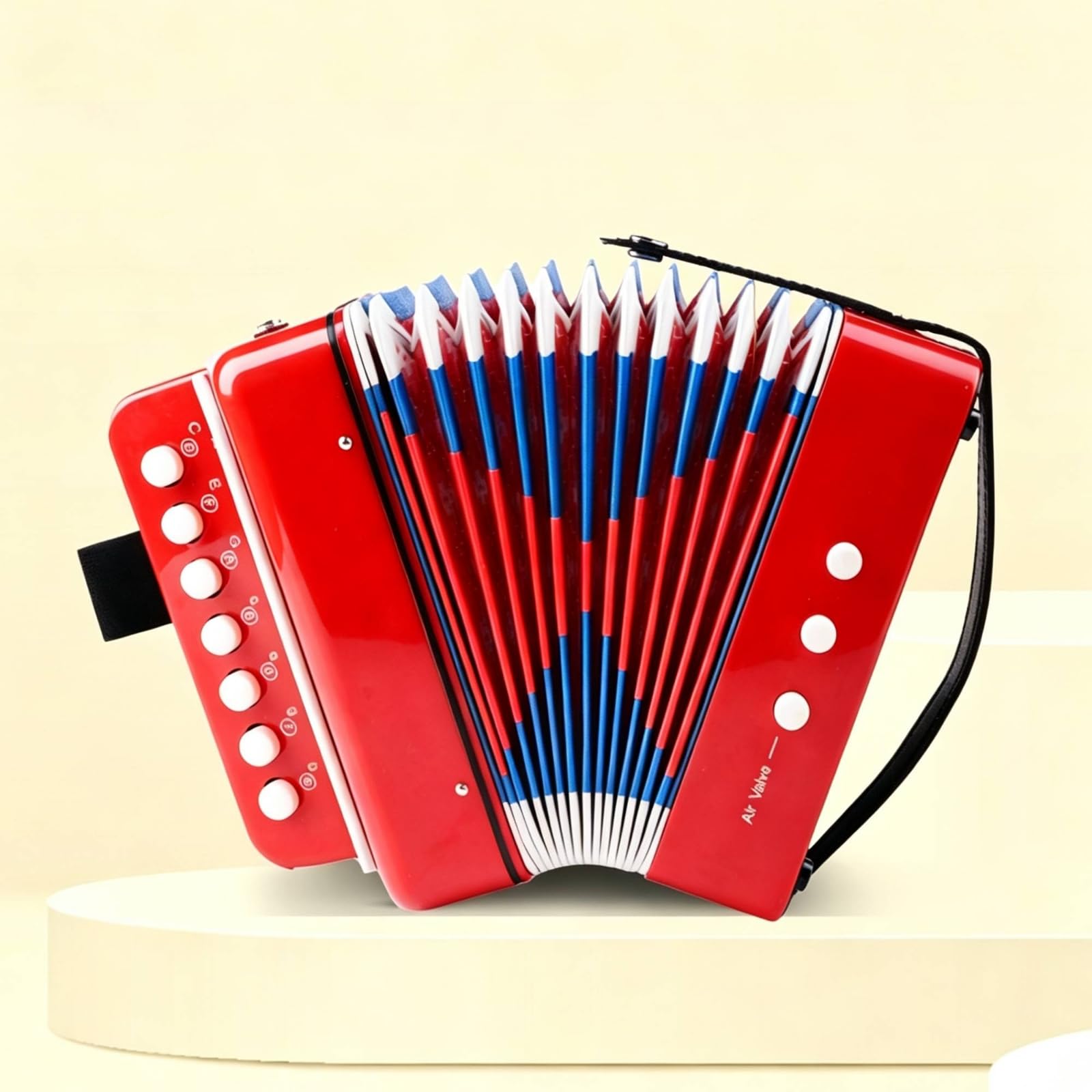 kowaku Accordéon à 7 Touches sans Pile Accordéon Jouet Compact Instrument Musique pour Enfants, École , Rose