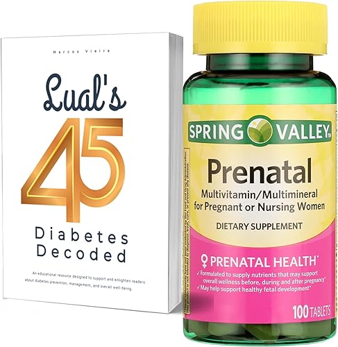 Multivitamínico prenatal de Spring Valley - 100 comprimidos de nutrientes esenciales para ti y tu bebé en crecimiento. Incluye nevera magnética Luall