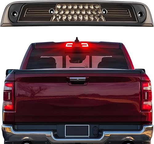 R&F Auto LED Smoked Third Brake Light for 2019 2020 2021 2022 2023 2024 RAM 1500 (Not classic) w/o Camera Pickup Truck 3rd Brake Light Roof Cargo
